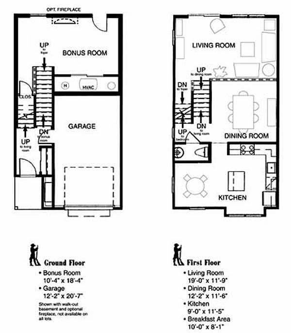 Floor plans and elevations for Garrison Greene, new construction