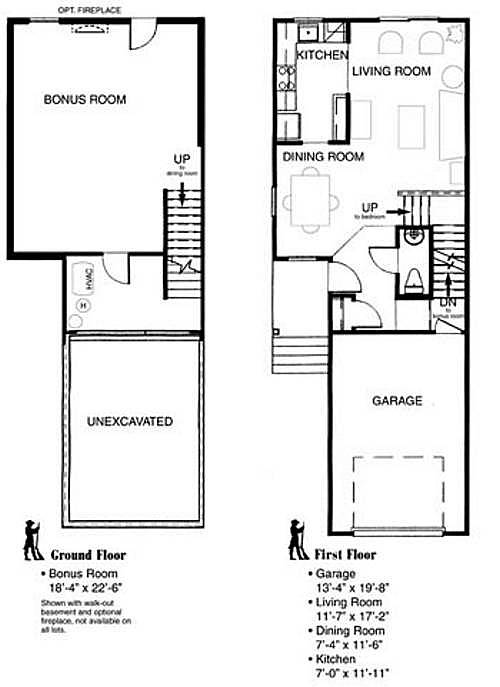 Floor plans and elevations for Garrison Greene, new construction